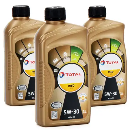 3L 3 Liter TOTAL QUARTZ INEO ECS 5W-30 Motor&ouml;l ACEA C2 PSA B71 2290 TOYOTA