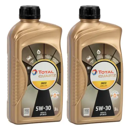 2L 2 Liter TOTAL QUARTZ INEO LONGLIFE 5W30 Motor&ouml;l &Ouml;l VW 504/507.00 MB 229.51