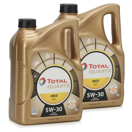 10L 10 Liter TOTAL QUARTZ INEO MC3 5W-30 Motor&ouml;l MB 229.52 BMW LL-04 VW 505.01