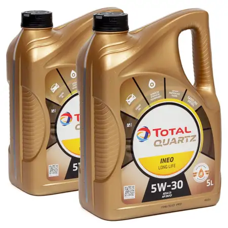 10L 10 Liter TOTAL QUARTZ INEO LONGLIFE 5W30 Motor&ouml;l &Ouml;l VW 504/507.00 MB 229.51