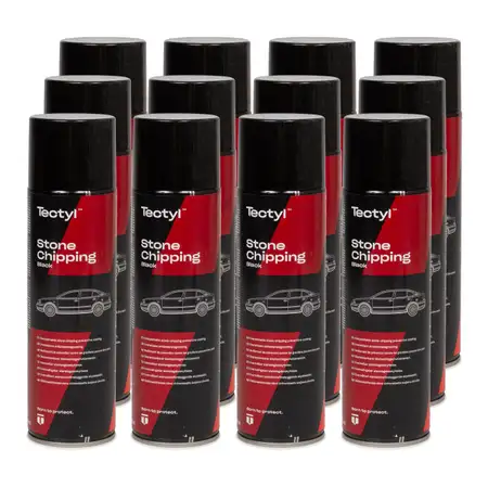 12x 500ml TECTYL 887112 Unterbodenschutz Spr&uuml;hdose Stone Chipping Black