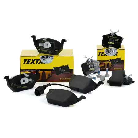 TEXTAR Bremsbel&auml;ge + Wako AUDI A2 A3 SEAT SKODA VW Golf 4 5 Polo vorne + hinten