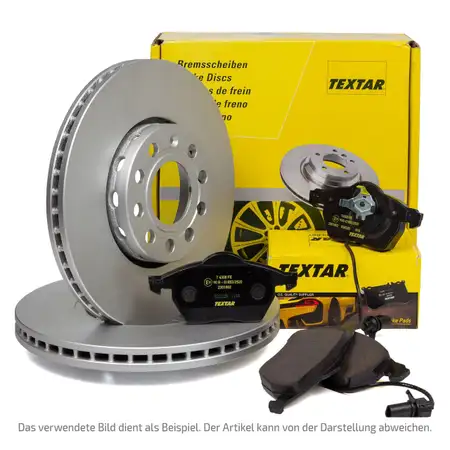 TEXTAR Bremsscheiben + Bel&auml;ge + Sensor VW Polo 9N 1.2 ohne Servo SKODA Fabia 1 2 vorne