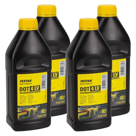 4L 4 Liter TEXTAR 95006200 Bremsfl&uuml;ssigkeit Brake Fluid DOT 4 LV ISO 4925 FMVSS 116