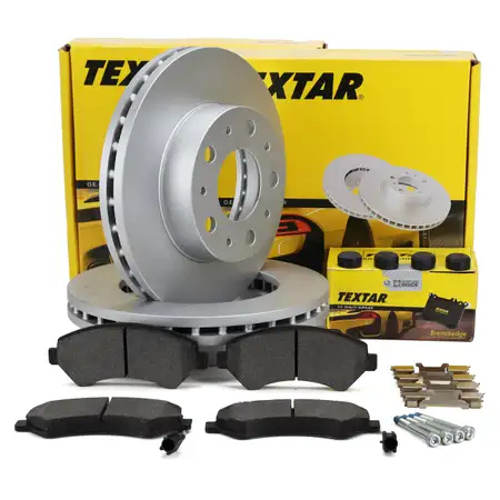 TEXTAR Bremsscheiben + Bel&auml;ge + Sensor CITROEN Jumper Ducato Movano C PEUGEOT Boxer vorne