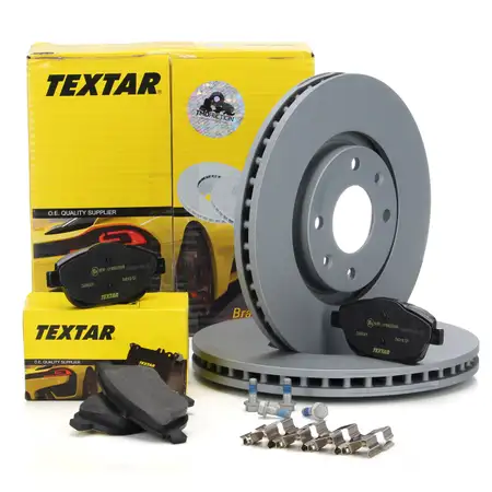 TEXTAR Bremsscheiben + Bel&auml;ge OPEL Corsa F Crossland X PEUGEOT 2008 I II vorne