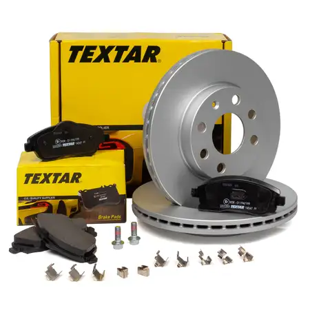 TEXTAR Bremsscheiben + Bel&auml;ge OPEL Corsa C 1.0 1.2 1.7 DI mit ABS vorne