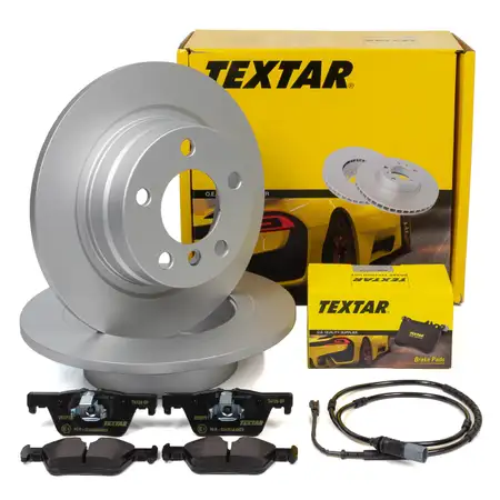 TEXTAR Bremsscheiben + Bel&auml;ge + Sensor BMW 1er F20 F21 2er F22 F23 ohne M-Technik hinten