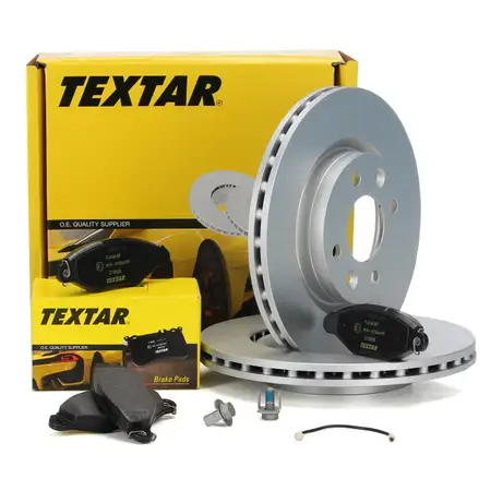 TEXTAR Bremsscheiben + Bel&auml;ge + Wako NISSAN Kubistar X76 RENAULT Kangoo vorne