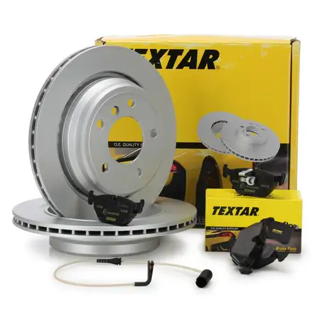 TEXTAR Bremsscheiben + Bel&auml;ge + Wako BMW 5er E39 Limo 525-540i 525d 530d hinten