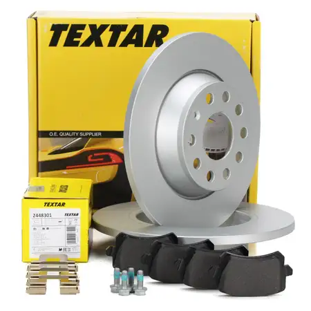 TEXTAR Bremsscheiben + Bel&auml;ge AUDI Q3 8U VW Passat B6 B7 Tiguan 5N hinten