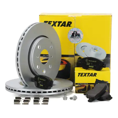 TEXTAR Bremsscheiben + Bel&auml;ge CITROEN C1 I II PEUGEOT 107 108 TOYOTA Aygo B1 B4 vorne