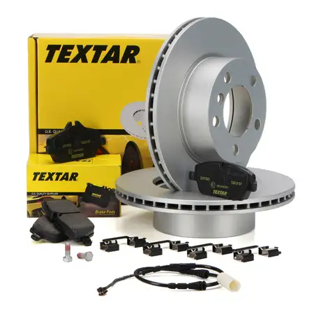 TEXTAR Bremsscheiben + Bel&auml;ge + Wako BMW 1er E81 E87 116i 116d ab 03.2010 vorne