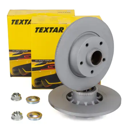 TEXTAR 92268903 Bremsscheiben + Radlager Satz FIAT MITSUBISHI NISSAN OPEL RENAULT hinten