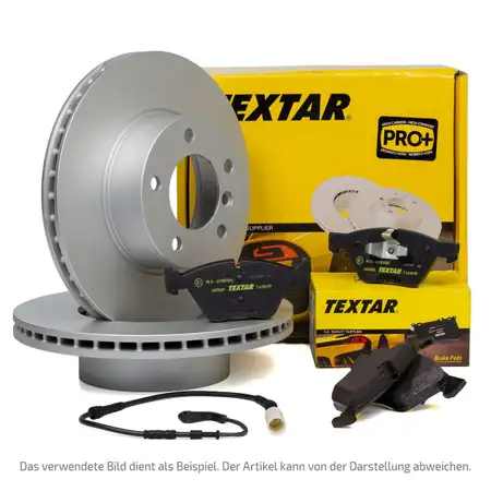 TEXTAR Bremsscheiben + Bel&auml;ge + Sensor AUDI A6 C7 A7 4G PORSCHE Macan 17 Zoll hinten