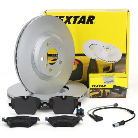 TEXTAR Bremsscheiben + Bel&auml;ge + Sensor BMW F40 F44/45/46 X1 F48 X2 ohne M-Technik vorne