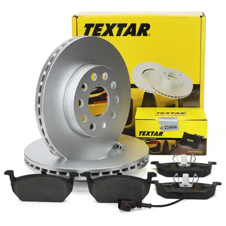 TEXTAR Bremsscheiben + Bremsbel&auml;ge + Sensor VW Golf 7 A3 8V Leon 5F Octavia 3 PR-1ZF vorne