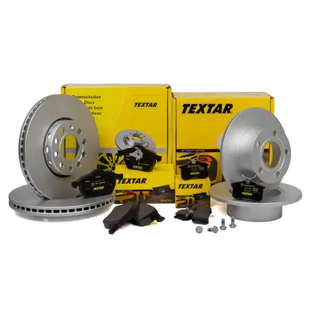 TEXTAR Bremsscheiben + Bel&auml;ge VW Passat (3B B5) PR-1LB/1LC vorne + hinten