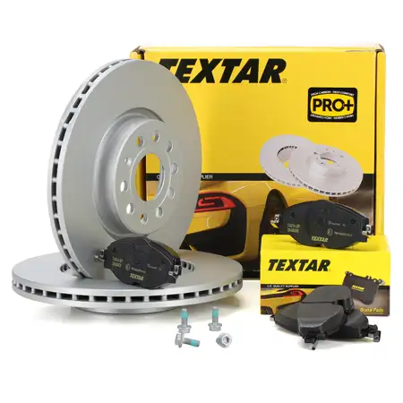 TEXTAR Bremsscheiben + Bel&auml;ge AUDI Q3 F3B VW Golf 7 Passat B8 Tiguan vorne