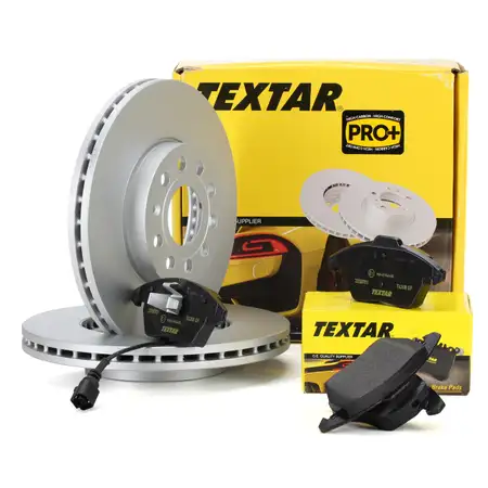 TEXTAR Bremsscheiben + Bel&auml;ge + Wako AUDI A3 8P VW Golf 5 6 Touran PR-1ZE vorne