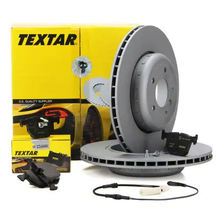 TEXTAR Bremsscheiben + Bel&auml;ge + Wako BMW 5er E60 525i 525d 6er E64 630i hinten