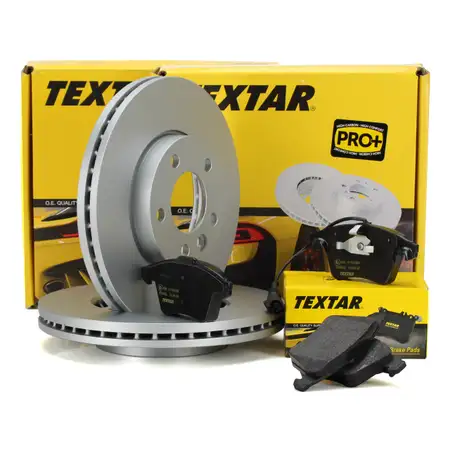 TEXTAR Bremsscheiben + Bremsbel&auml;ge + Sensor VW Multivan Transporter T5 T6 PR-2E3 vorne