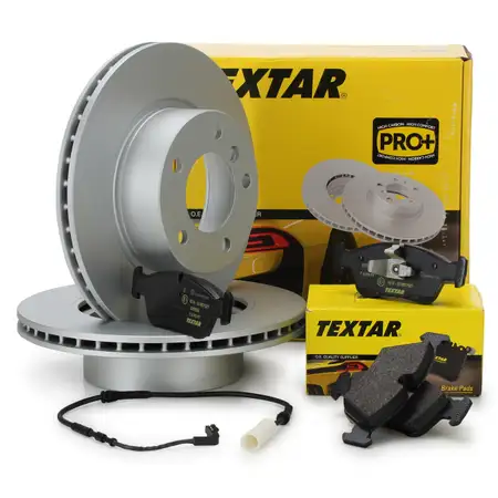 TEXTAR Bremsscheiben + Bel&auml;ge + Wako BMW 1er E87 120i 120d 3er E90 316-320i 318d vorne