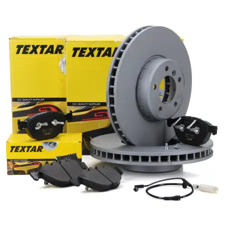 TEXTAR Bremsscheiben + Bel&auml;ge + Wako BMW 5er E60 E61 550i 535d 6er E63 E64 650i 635d vorne