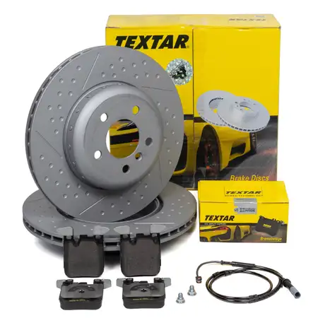 TEXTAR Bremsscheiben + Bremsbel&auml;ge + Sensor BMW 3er F30-34 4er F32-36 mit M-Technik hinten