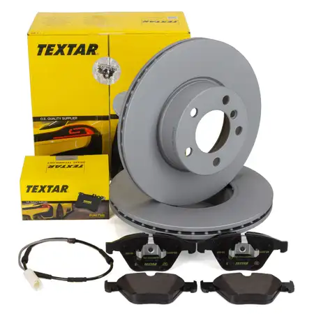 TEXTAR Bremsscheiben + Bel&auml;ge + Sensor BMW 3er E90 E91 E92 E93 ab 03.2010 vorne