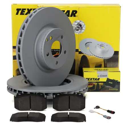 TEXTAR Bremsscheiben + Bel&auml;ge + Sensor MERCEDES W211 S211 E350 E500 E350CDI CLS C219 vorne