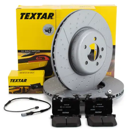 TEXTAR Bremsscheiben + Bremsbel&auml;ge + Sensor BMW 3er F30-34 4er F32-36 mit M-Technik vorne