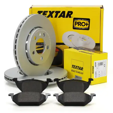 TEXTAR Bremsscheiben + Bel&auml;ge VW Golf 4 Fox Lupo Polo 5 Vento AUDI A1 8X A3 8L1 vorne