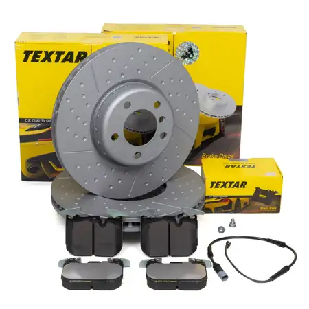 TEXTAR Bremsscheiben + Bremsbel&auml;ge + Sensor BMW F20 F21 F22 F23 F30-34 F32-36 vorne