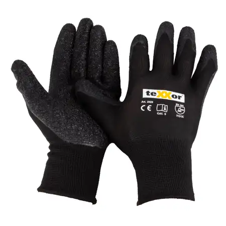 12 Paar TEXXOR Handschuhe Arbeitshandschuhe Strickhandschuhe Schwarz Gr&ouml;&szlig;e 10 XL