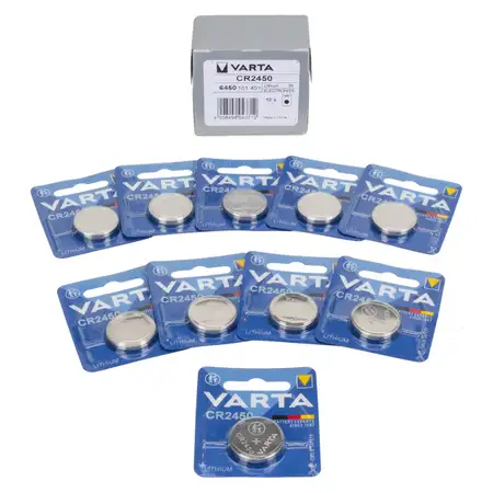 10x VARTA Lithium 3V CR2450 Knopfzelle Knopfbatterie Batterie (MHD 11.2032)