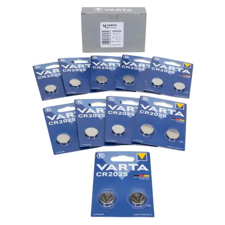 20x VARTA Lithium 3V CR2025 Knopfzelle Knopfbatterie Batterie (MHD 01.2032)