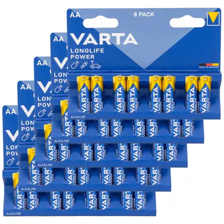 40x VARTA LONGLIFE POWER ALKALINE Batterie AA MIGNON 4906 LR6 MN1500 1,5V