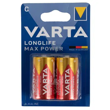 2x VARTA LONGLIFE MAX POWER ALKALINE Batterie C BABY 4714 LR14 MN1400 1,5V