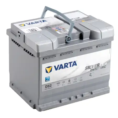 VARTA D52 SILVER dynamic AGM Autobatterie Starterbatterie 12V 60Ah EN680A