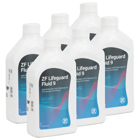 6x 1 Liter ZF PARTS Getriebe&ouml;l Automatikgetriebe&ouml;l LifeGuard FLUID 9 HP