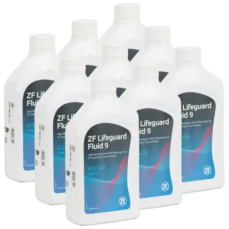 9x 1 Liter ZF PARTS Getriebe&ouml;l Automatikgetriebe&ouml;l LifeGuard FLUID 9 HP