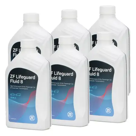 6L 6 Liter ZF PARTS Getriebe&ouml;l Automatikgetriebe&ouml;l LifeGuard FLUID 8 ATF 8HP