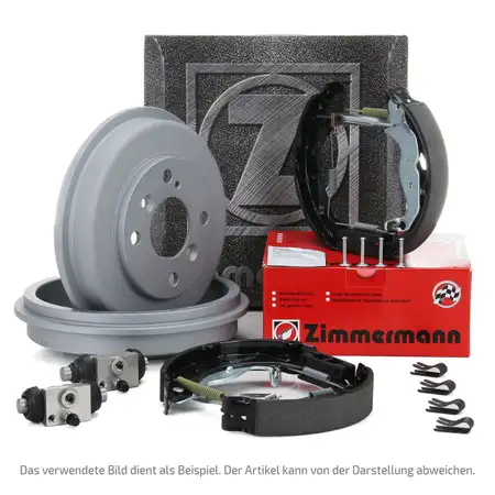 ZIMMERMANN Bremstrommeln + Bremsbacken + Radbremszylinder OPEL Corsa C mit ABS hinten