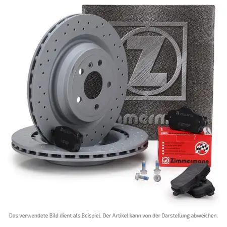 ZIMMERMANN Bremsscheiben + Bel&auml;ge MERCEDES W176 C117 X156 45AMG SLC 43AMG hinten