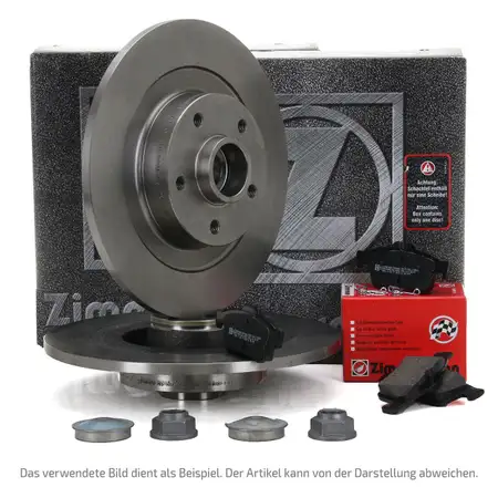 ZIMMERMANN Bremsscheiben + Radlager + Bel&auml;ge CITROEN C4 II 1.6 VTi 120 + 1.6 HDi 90 hinten