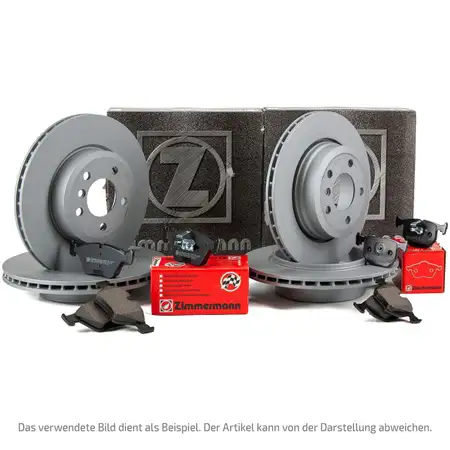 ZIMMERMANN Bremsscheiben + Bel&auml;ge + Wako MERCEDES W176 W246 C117 vorne + hinten