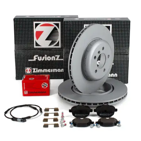 Zimmermann FORMULA F Bremsscheiben + Bel&auml;ge + Sensor BMW 5er F10 528-535i 525d 530d hinten