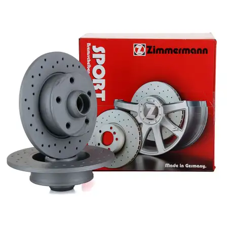 Zimmermann SPORT Bremsscheiben f&uuml;r VW Golf 3 Passat Vento 2.0 GTI 2.8VR6 hinten