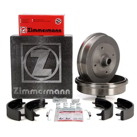 ZIMMERMANN Bremstrommeln + Bremsbacken VW K&auml;fer 1200 1300 1302 1303 1500 1600 hinten